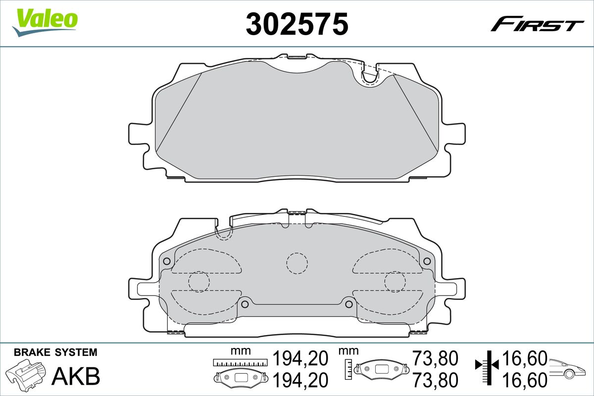 VALEO Fékbetét, mind 302575_VALEO